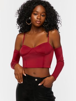 Bustier Open-Shoulder Crop Top