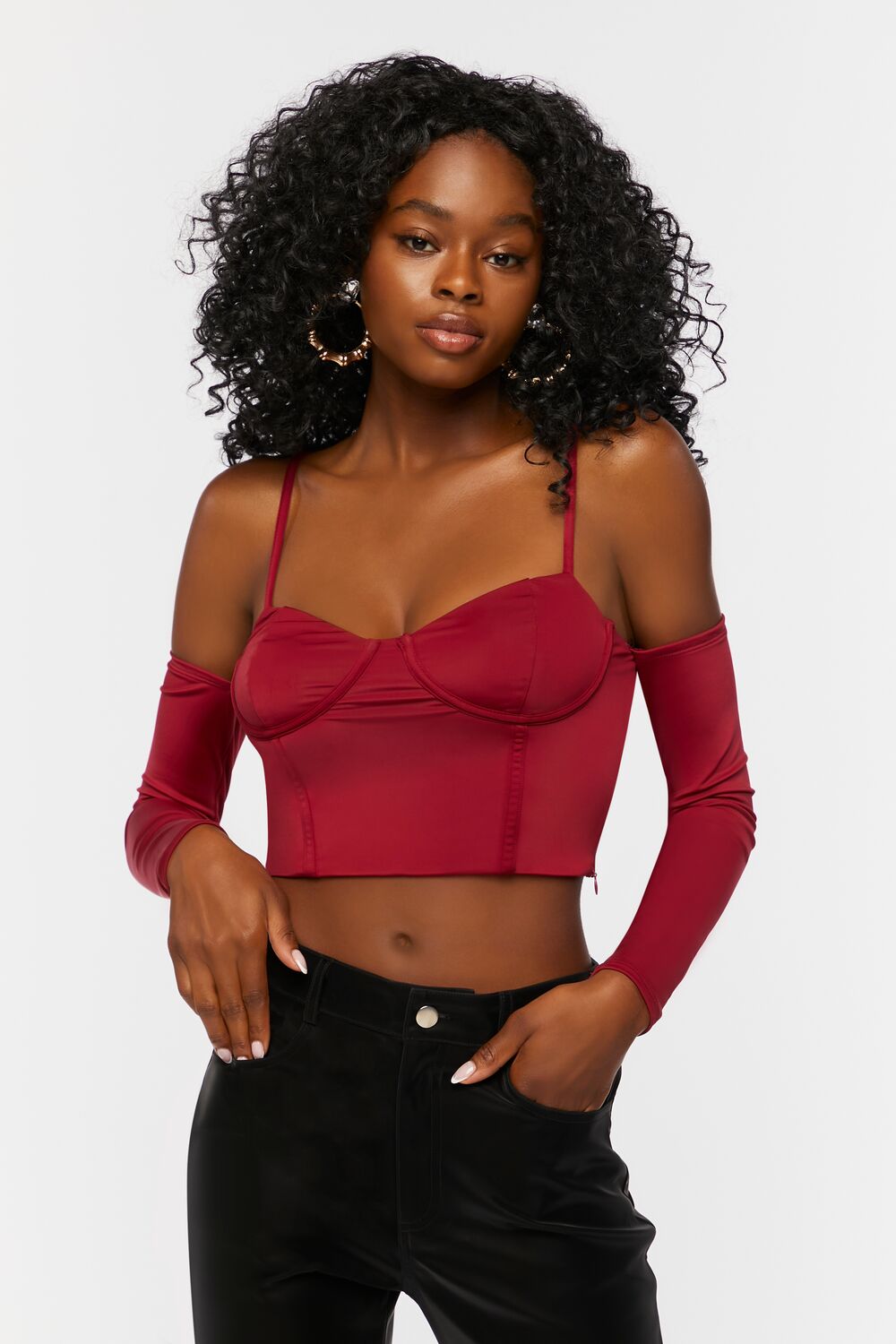 Bustier Open-Shoulder Crop Top
