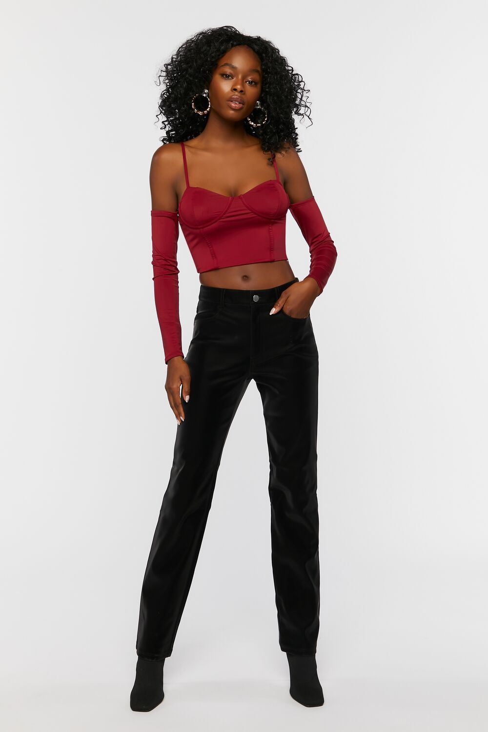 Bustier Open-Shoulder Crop Top - Image 4