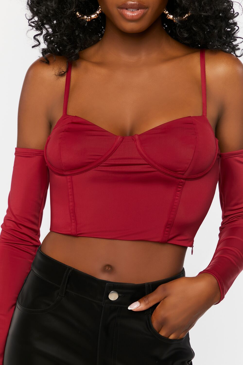 Bustier Open-Shoulder Crop Top - Image 5