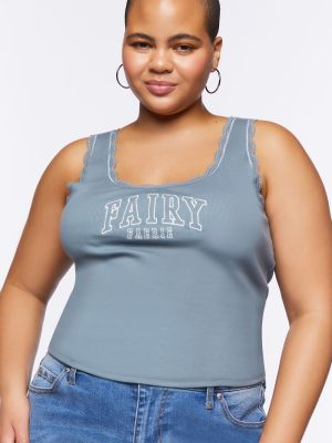 Plus Size Fairy Graphic Tank Top