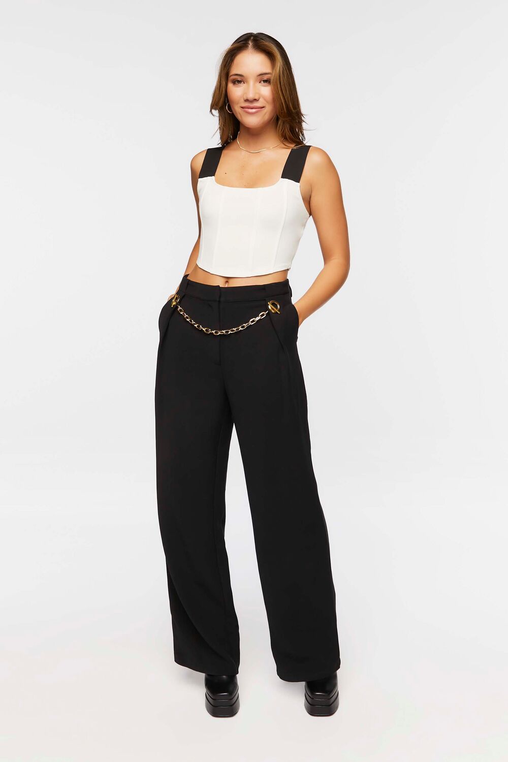 Toggle Chain High-Rise Trousers