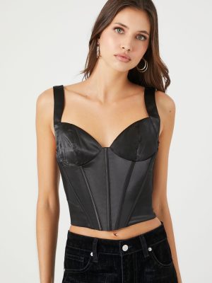 Satin Bustier Crop Top