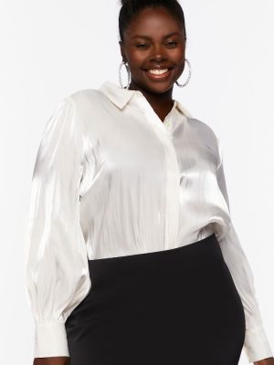Plus Size Balloon-Sleeve Shirt