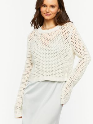 Open-Knit Drop-Sleeve Sweater