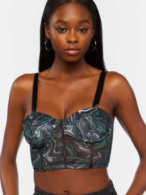Marble Bustier Crop Top