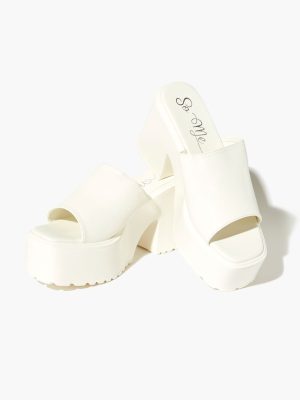 Platform Open-Toe Block Heels