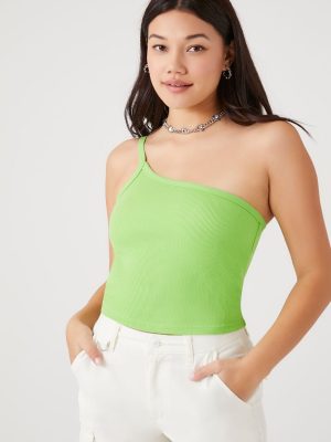 Ribbed Knit One-Shoulder Cami