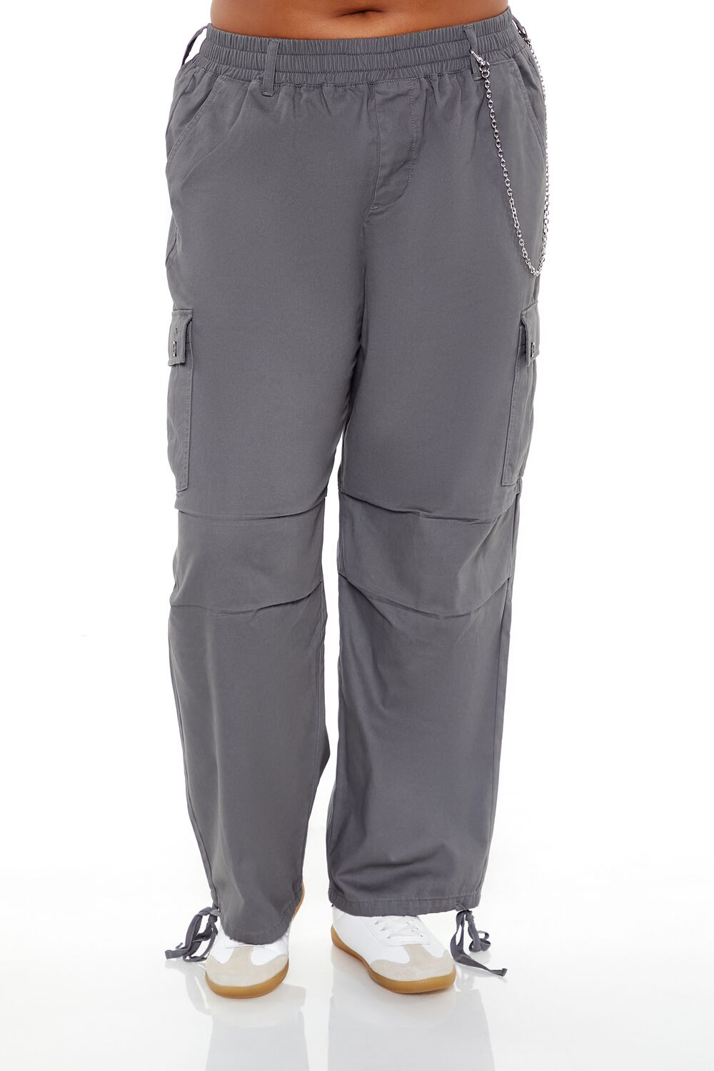 Plus Size Twill Cargo Wallet Chain Pants - Image 2