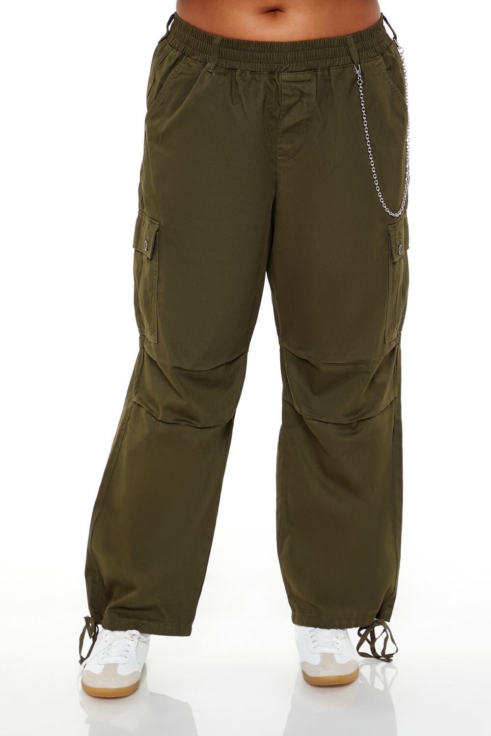 Plus Size Twill Cargo Wallet Chain Pants - Image 7