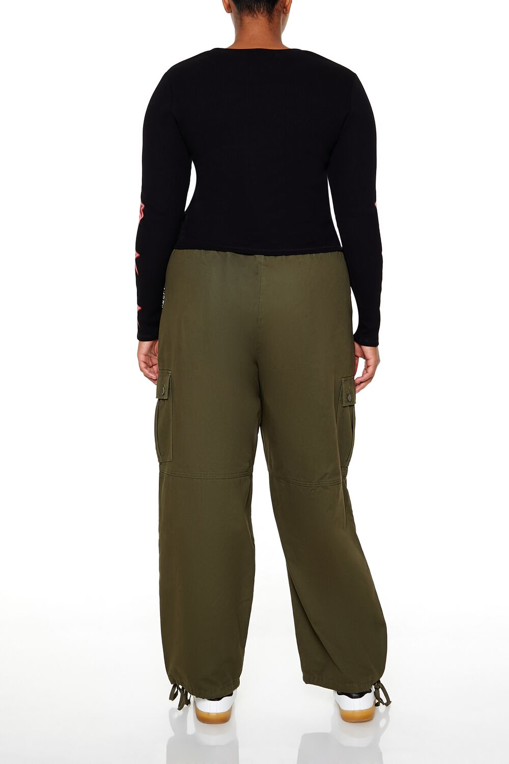 Plus Size Twill Cargo Wallet Chain Pants - Image 9