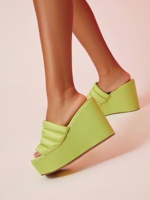 Satin Wrapped Platform Wedges