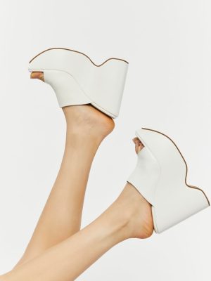 Faux Leather Platform Wedges