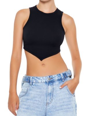 Seamless Ribbed V-Hem Tank Top