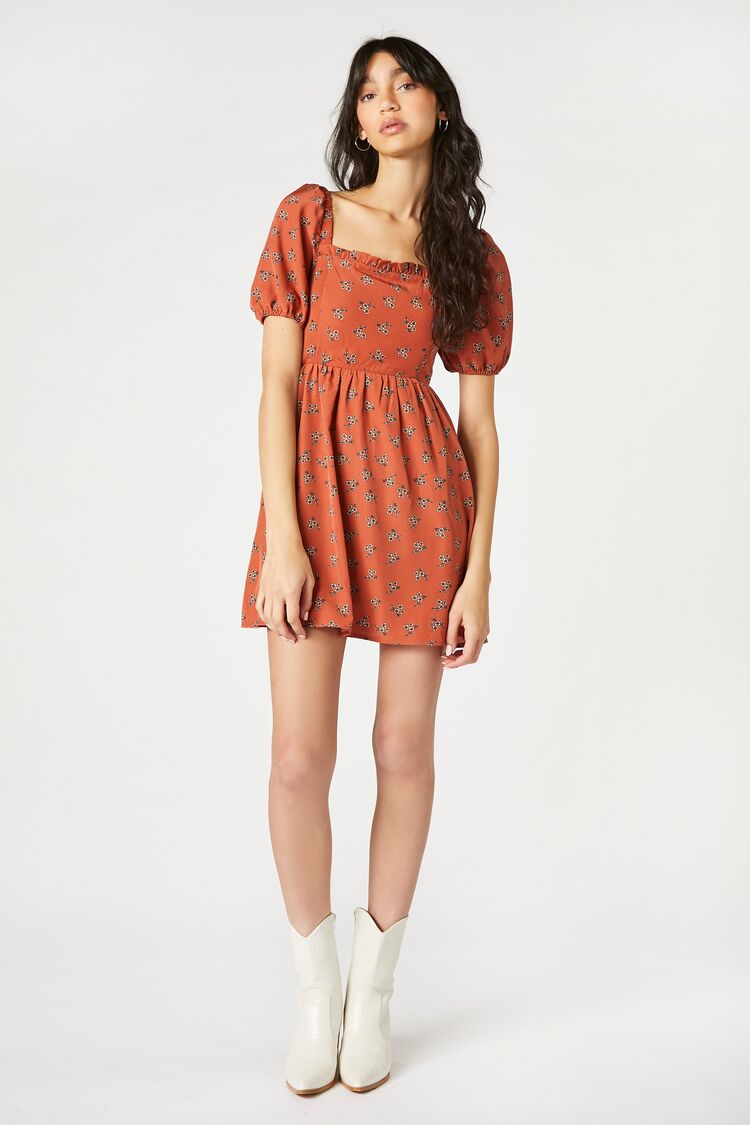 Floral Fit & Flare Mini Dress - Image 4