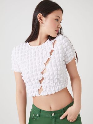 Textured Cutout Crop Top