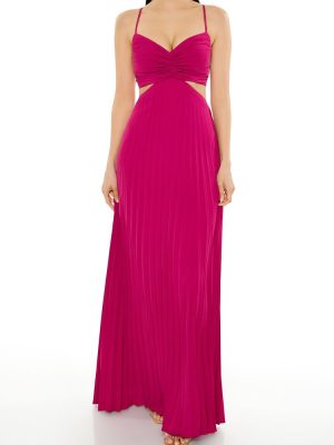 Pleated Cutout Maxi Dress