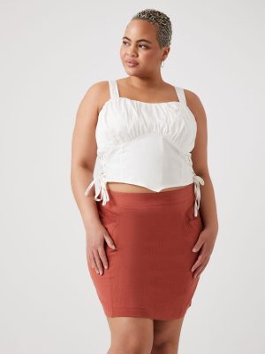 Plus Size Straight Mini Skirt