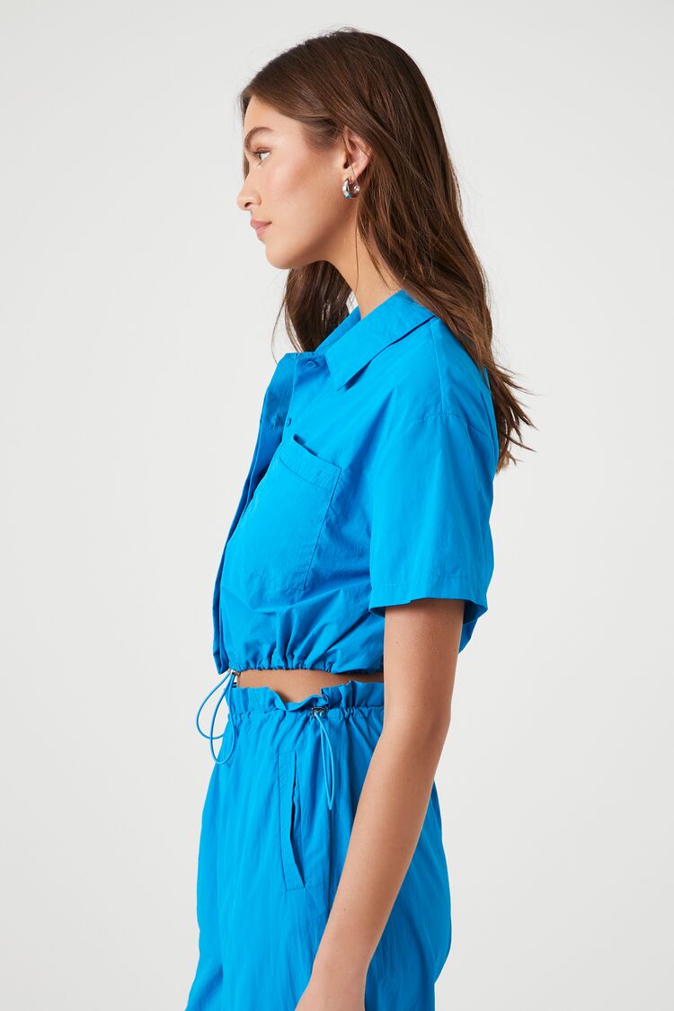 Toggle Drawstring Cropped Shirt - Image 2