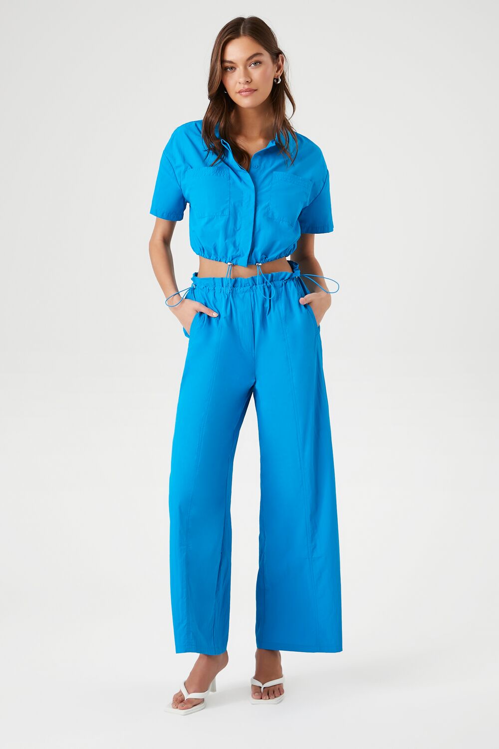 Toggle Drawstring Cropped Shirt - Image 4