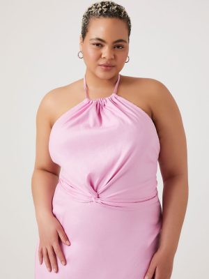 Plus Size Knotted Halter Top