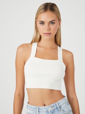 Sweater-Knit Crisscross Tank Top