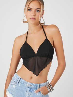 Mesh Open-Back Halter Top