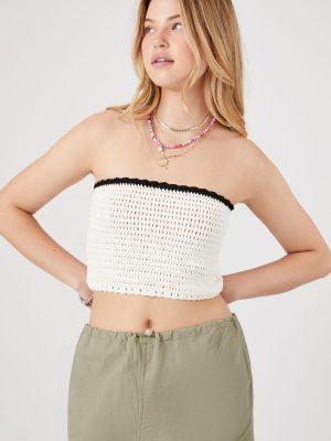 Sweater-Knit Cropped Tube Top