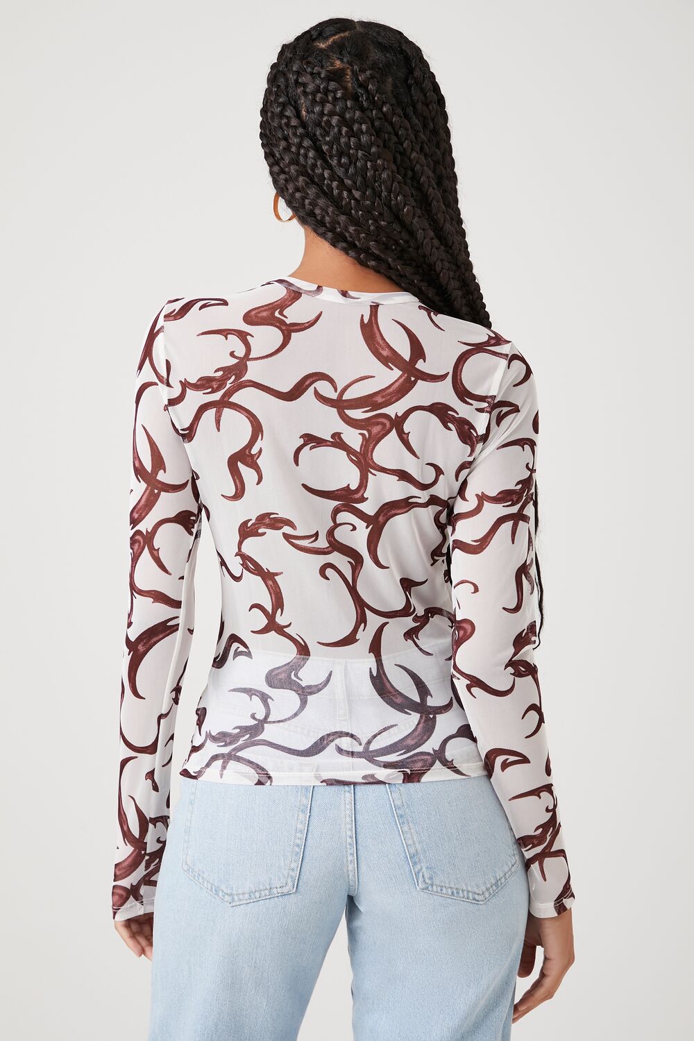 Mesh Abstract Print Top - Image 3
