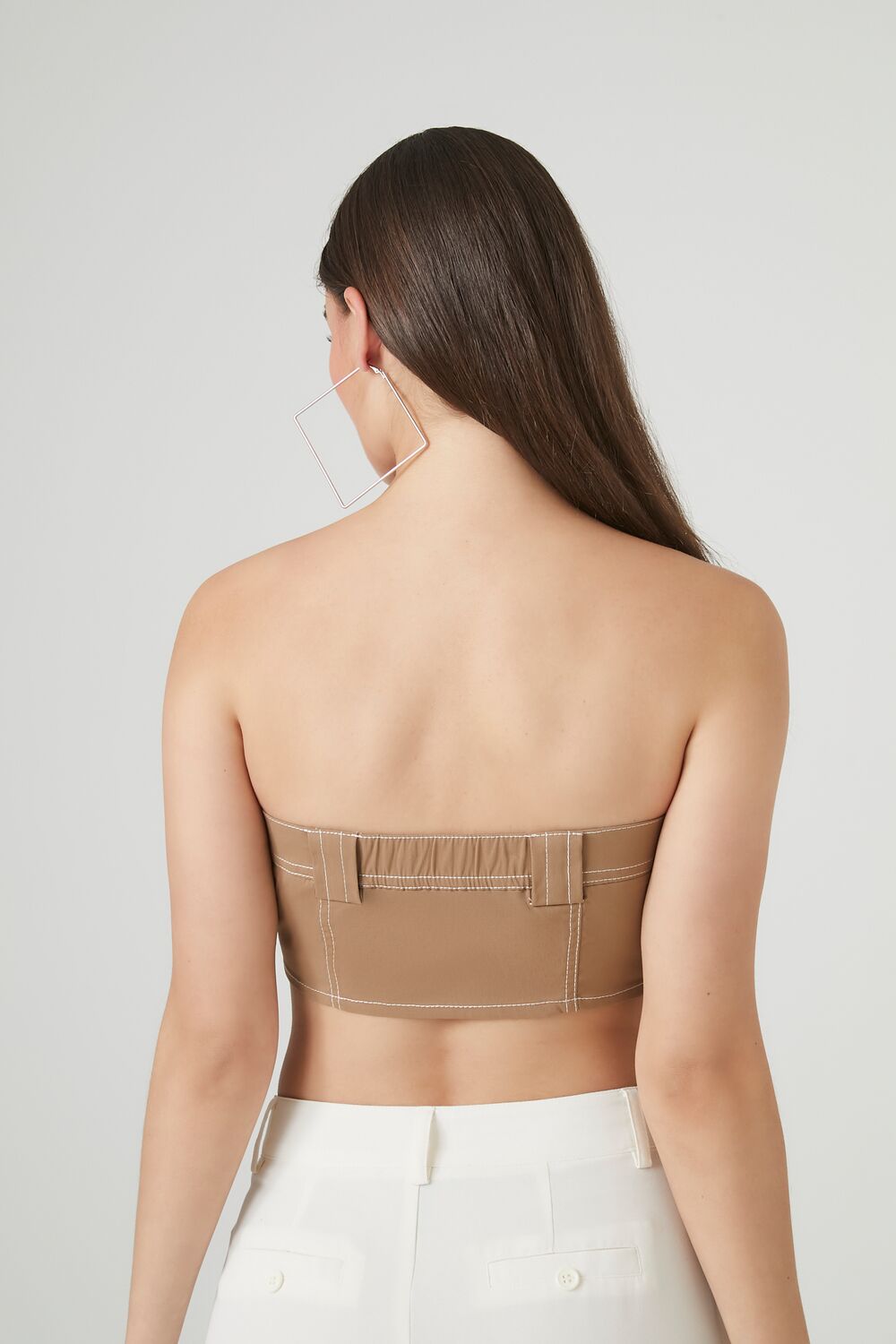Super Cropped Button-Front Tube Top - Image 3