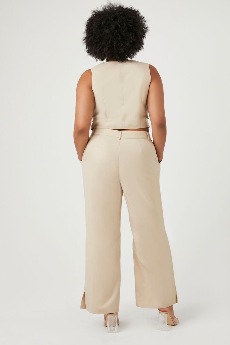 Plus Size Vest & Wide-Leg Pants Set - Image 3