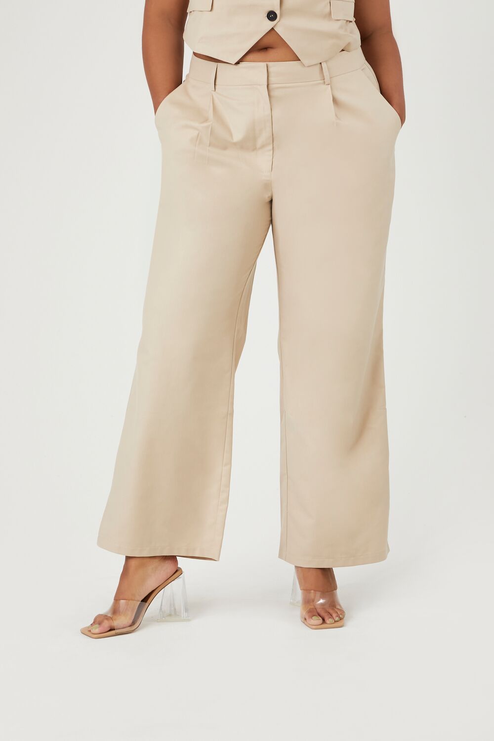 Plus Size Vest & Wide-Leg Pants Set - Image 5