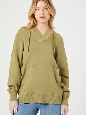 French Terry Drop-Sleeve Hoodie