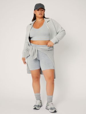 Plus Size Basic Cotton Biker Shorts