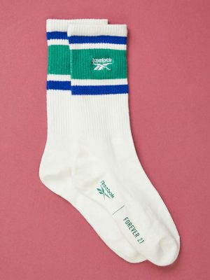 Reebok Varsity-Striped Crew Socks