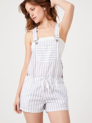 Striped Overall Shorts