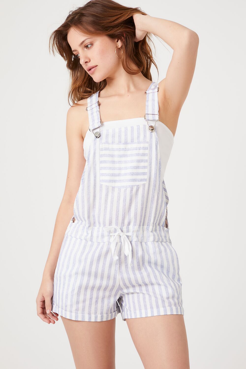 Striped Overall Shorts