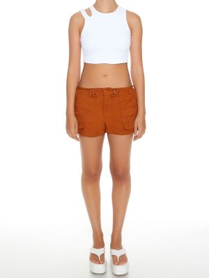 Twill Drawstring Cargo Shorts