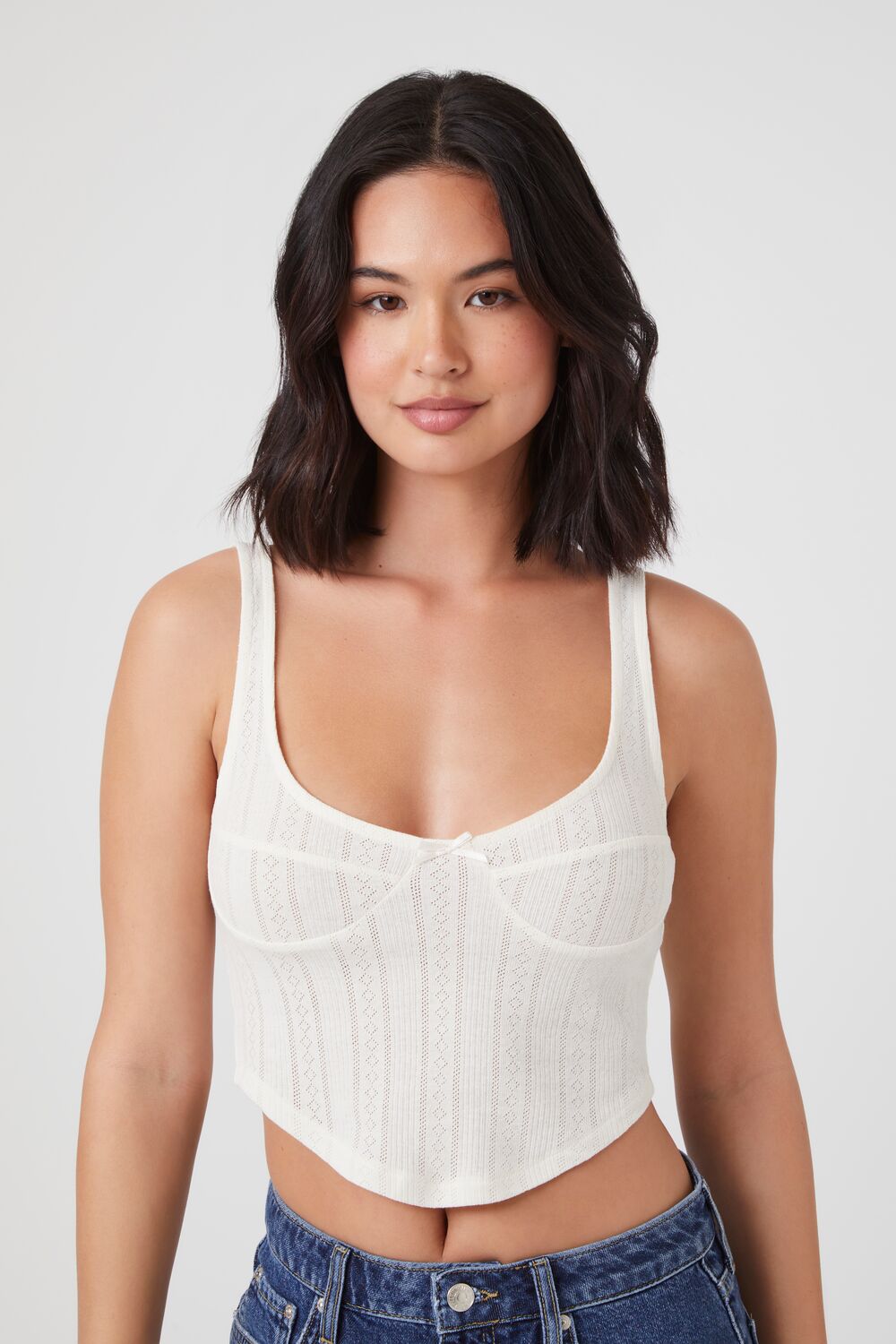 Curved-Hem Cropped Tank Top