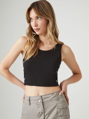 Eyelet Cropped Tank Top
