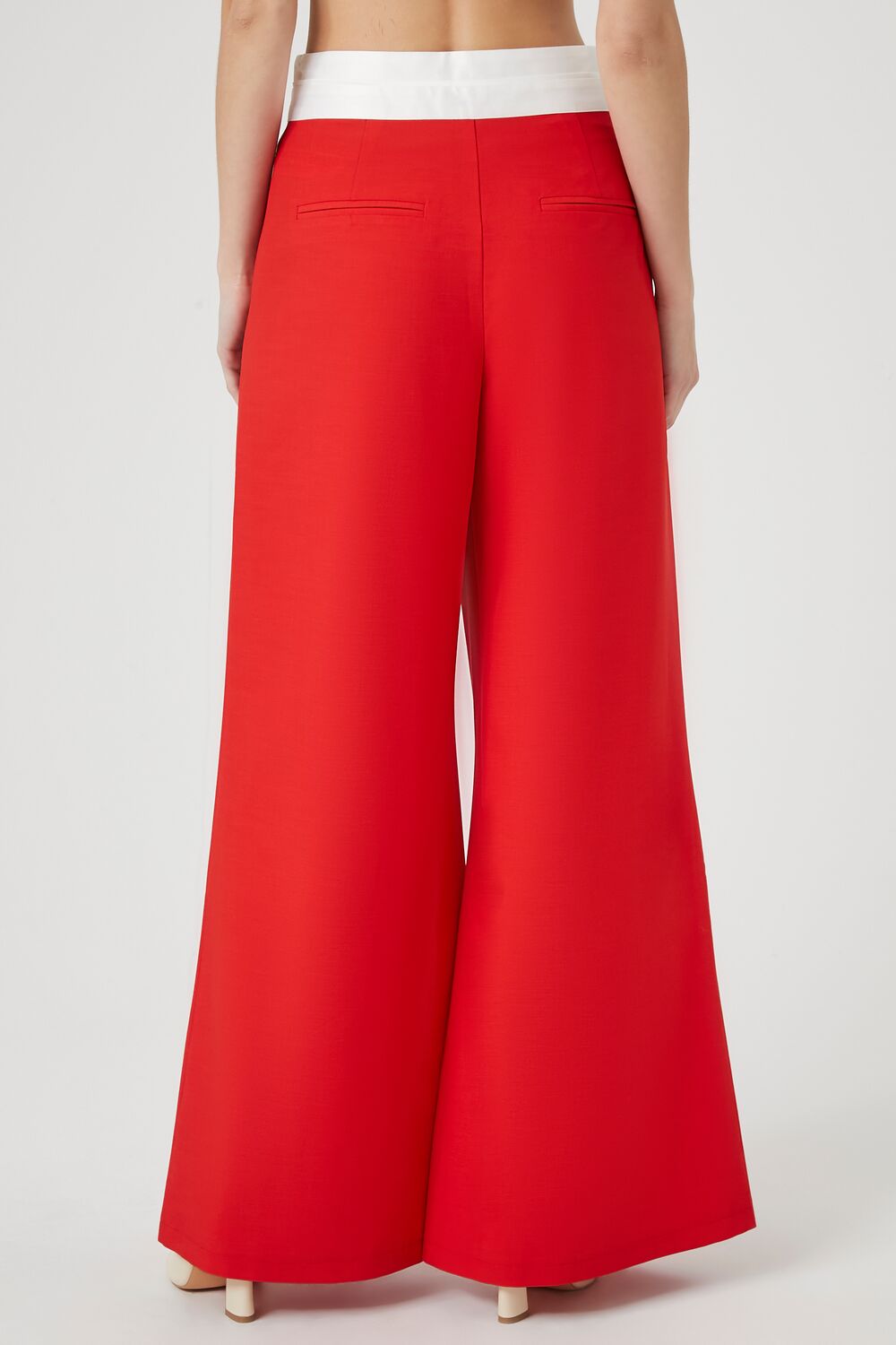 Contrast Wide-Leg Trousers - Image 4