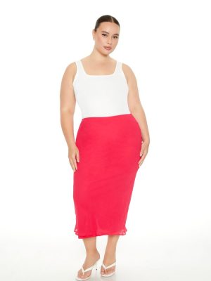 Plus Size Chiffon A-Line Maxi Skirt
