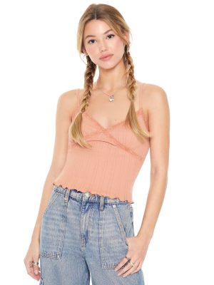 Lace-Trim V-Neck Cami