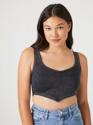 Seamless Ribbed V-Hem Tank Top