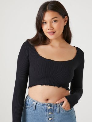 Seamless Lettuce-Edge Crop Top