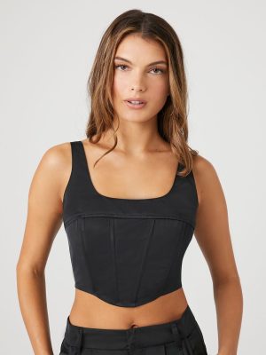 Lace-Up Corset Crop Top
