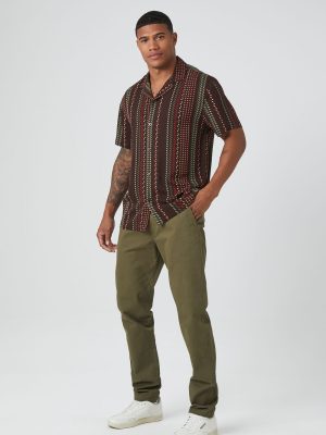 Twill Mid-Rise Slim-Fit Pants