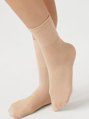 Ribbed-Trim Crew Socks