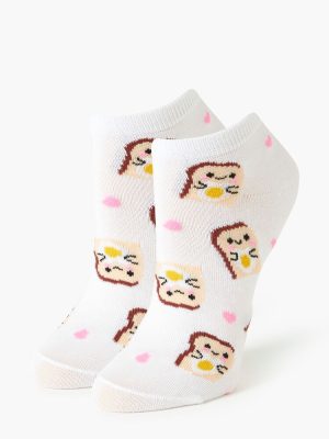 Egg Toast Print Ankle Socks