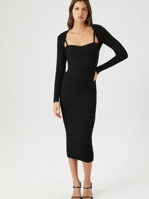 Midi Dress & Shrug Sweater Set